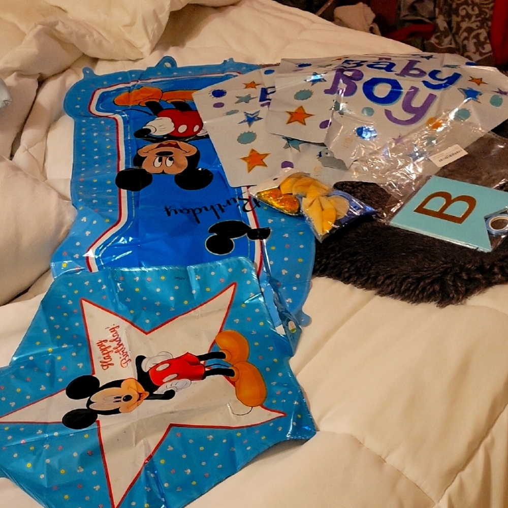 5/25.00/Mickey Mouse Baby Boy Balloon Set,birthday Banners